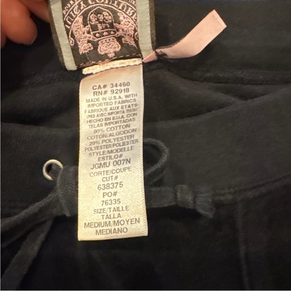 EUC Y2K Juicy Couture Black Velour Low Rise Flare Track Pants - Picture 4 of 5